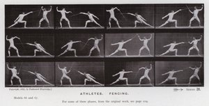 Hareket Halindeki İnsan Figürü: Sporcular, Eskrim (s/b fotoğraf)