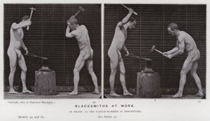Hareket Halindeki İnsan Figürü: Demirciler iş başında by Eadweard Muybridge
