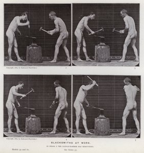 Hareket Halindeki İnsan Figürü: Demirciler iş başında by Eadweard Muybridge