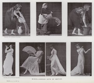 Hareket Halindeki İnsan Figürü: Çeşitli hareket eylemleri (s/b fotoğraf) by Eadweard Muybridge
