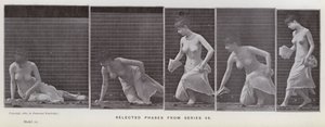 Hareket Halindeki İnsan Figürü: 56. seriden seçilmiş aşamalar (s/b fotoğraf) by Eadweard Muybridge