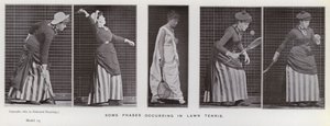 Hareket Halindeki İnsan Figürü: Çim tenisinde meydana gelen bazı evreler (s/b fotoğraf) by Eadweard Muybridge