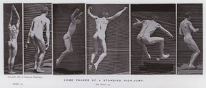 Hareket Halindeki İnsan Figürü: Ayakta yüksek atlamanın bazı aşamaları by Eadweard Muybridge