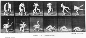 İki Adam Güreşi, 'Hayvan Hareketi'nden, 1887 by Eadweard Muybridge