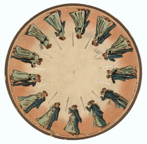 bir çiftin valsini gösteren zoopraxiscope diski , 1893 by Eadweard Muybridge