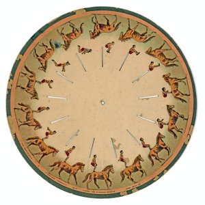 at taklası yapan bir akrobatı gösteren zoopraxiscope diski , 1893 by Eadweard Muybridge