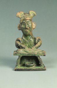 Bir balıkçı figürü, mezar eseri, Doğu Han Hanedanlığı, 25-220 (toprak kap)