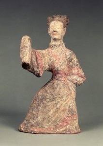 Erkek dansçı figürü, mezar eseri, Doğu Han Hanedanlığı, 25-220 (toprak çömlek)