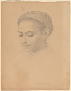 Genç Bir Kadının Başı by Eastman Johnson