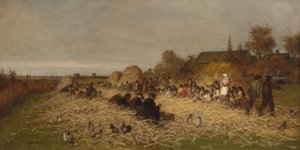 Husking Bee, Nantucket Adası, 1876. by Eastman Johnson