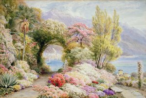 Serbelloni Tepelerinden Latte Nehri, Como Gölü (kağıt üzerinde wc) by Ebenezer Wake Cook