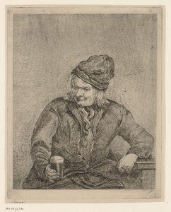 Elinde cam ve boru olan yaşlı adam by Eberhard Cornelis Rahms