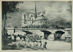 Notre Dame Apsis 1915 by Edgar Chahine
