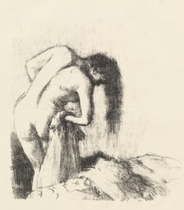 Banyodan Sonra Banyodan Çıkış Küçük tabak, c. 1891. by Edgar Degas