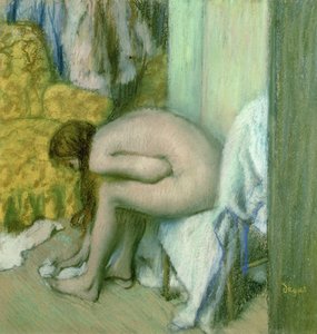 Banyodan Sonra Sol Ayağını Kurutan Kadın by Edgar Degas