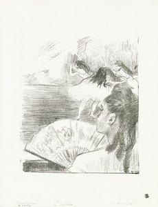 Tiyatroda - Yelpazeli Kadın, c.1878-80 by Edgar Degas