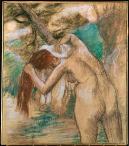 su kenarında yüzücü by Edgar Degas