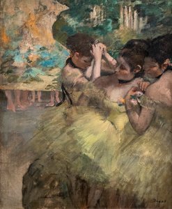 Sahne arkası (“Sarı dansçılar” olarak da bilinir). 1874-1876. Tuval üzerine yağlıboya. by Edgar Degas