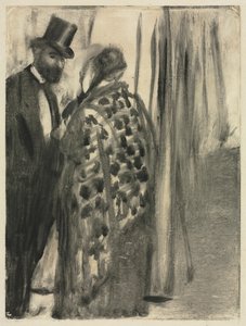 Sohbet: Ludovic Halévy ve Madame Cardinal The Conversation, c.1880-1883. by Edgar Degas