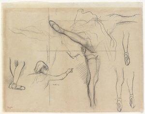 Dansçı - altı skeç by Edgar Degas