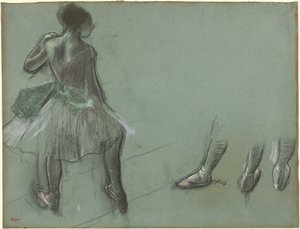 Arkadan Görülen Dansçı ve Üç Ayak Çalışması by Edgar Degas