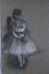 Elleri Arkasında Çapraz Duran Dansçı, 1874 by Edgar Degas