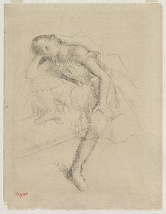 Dinlenmede Dansçı, c. 1895. by Edgar Degas
