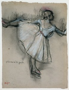 Barda Dansçı, c.1885 (kağıt üzerinde pastel ve beyaz tebeşirle kömür) by Edgar Degas