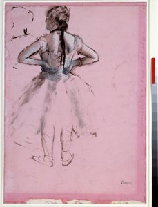 Arkadan dansçı, eller kalçada Essence pembe kağıt üzerine Edgar Degas (1834-1917) 1873 Dim. 0,39 x 0,27 cm Paris, Louvre Müzesi by Edgar Degas