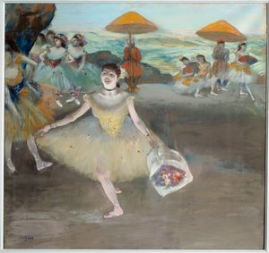 Sahnede buket selamlayan dansçı Edgar Degas