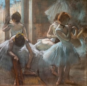Dansçılar. 1884-1885. Kağıt üzerinde pastel. by Edgar Degas