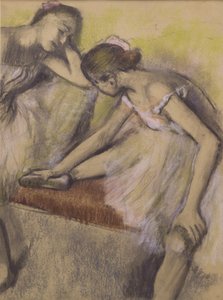 Dansçılar, Repose, c.1898 (ince bir destek tabakasına tamamen yapıştırılmış ince dokuma kağıt üzerinde pastel ve kömür) by Edgar Degas
