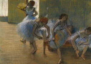 Bankta Dansçılar, 1898 dolayları (kağıt üzerine pastel) by Edgar Degas