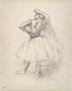 Dansçı ayakta, sağ kol kaldırılmış mı? (Duran dansçı, sağ kol kaldırılmış) by Edgar Degas