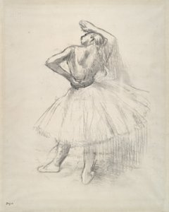 Dansçı Ayakta, Sağ Kol Kalktı, c.1891 (kağıt üzerine çizime karşı kanıt) by Edgar Degas