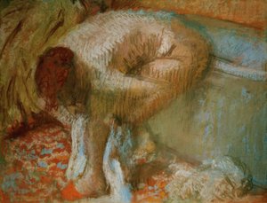 Banyodan sonra ayaklarını kurulayan kadın by Edgar Degas
