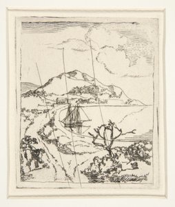 Yunan Manzarası veya Demirleme by Edgar Degas