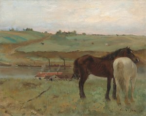 Çayırda Atlar, 1871. by Edgar Degas