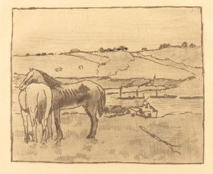 Çayırda atlar Chevaux dans la prairie, 18911892. by Edgar Degas