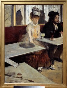 Bir kafede ayrıca “Absinthe” yazıyor Edgar Degas (1834-1917) 1875-1876 Sun tarafından tablo. 92x68 m. Paris, Musee d