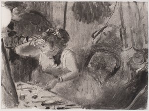 Yakınlık, c. 1877-80 (siyah monotip) by Edgar Degas