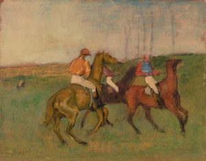 Jokeyler ve Yarış Atları by Edgar Degas