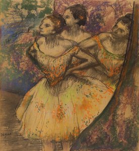 Üç Dansçı, 1896-1905 dolayları (kağıt üzerine pastel) by Edgar Degas
