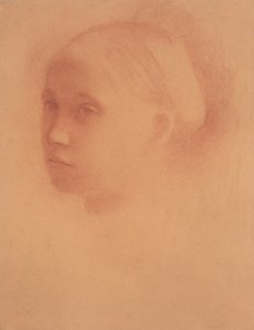Marguerite Degas Çocukken, c.1854 (kağıt üzerine sanguine) by Edgar Degas