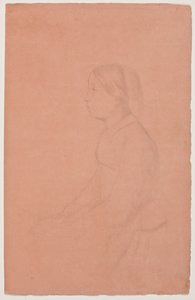 Marguerite de Gas, 185354 (mercan dokuma kağıdı üzerine grafit kalem) by Edgar Degas