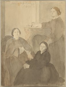 Bayan Michel Musson ve Kızları Estelle ve Désirée by Edgar Degas
