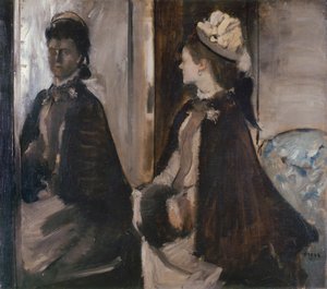 Aynadaki Bayan Jeantaud, c. 1875 by Edgar Degas