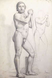 Çıplak adam Ayakta; Çıplak Adam Ayakta, c.1856 by Edgar Degas