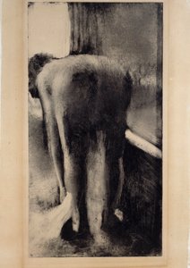 Ayaklarını küvetin yanında sallayan çıplak kadın Siyah mürekkeple Monotype Edgar Degas (1834-1917) 1879-1883 Sun. 0,45 x 0,23 m Paris. Louvre müzesi
