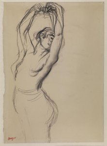 Kollarını Kaldırmış Çıplak Dansçı by Edgar Degas